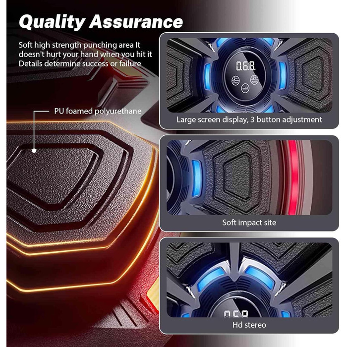 Музична боксерська машина Eznaobo з LED-підсвіткою та Bluetooth, 9 режимів, USB-зарядка, для дітей та дорослих