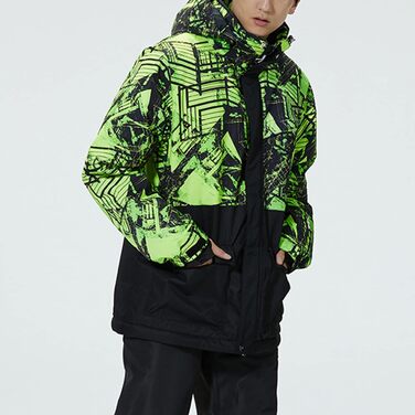 WOWULOVELY Зимовий комбінезон для чоловіків, водонепроникний, вітронепроникний, комплект куртки та штанів, ізольований, для сноуборду та катання на лижах, колір зелений (XL, #D Чорний)