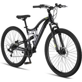 Гірський велосипед Chillaxx Bike Falcon Premium 24/26/27.5/29 дюймів для хлопців, дівчат, жінок і чоловіків, 21 швидкість, дискові гальма, повна амортизація