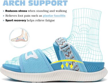 Спортивні сандалі KuaiLu жіночі з м'якою устілкою, ортопедичні, для активного відпочинку та подорожей (блакитні, 42 EU)