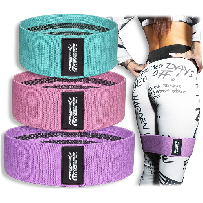 Стрічки для фітнесу Raigeki Fitness: набір з 3 шт. для силових тренувань, стегон та сідниць (Loop Resistance Bands)