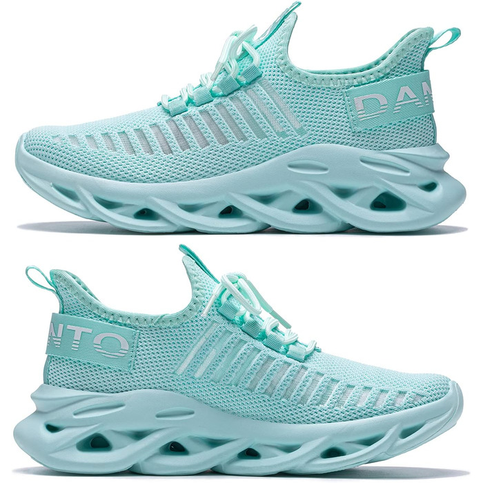 Кросівки для бігу DANNTO - чоловічі та жіночі кросівки, спортивне взуття для фітнесу, занять на вулиці, повсякденного носіння. Легкі, дихаючі, з антиковзкою підошвою. Розмір 44 EU, кольори: чорний, білий, блакитний.