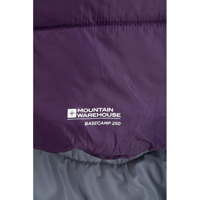 Спальний мішок Mountain Warehouse Basecamp 250 - для дорослих та дітей, блакитно-зелений (темно-фіолетовий)