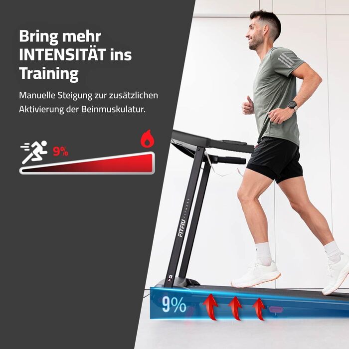 Складана бігова доріжка FITFIU Fitness 4 в 1 з нахилом 9%, швидкістю до 14 км/год, підтримкою APP, датчиком пульсу та тримачем для планшета, компактна Walking Pad MC-160