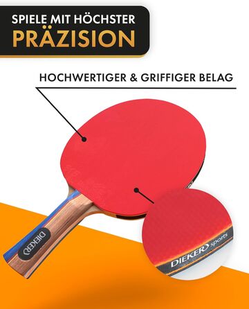 Набір для настільного тенісу DIEKER | 2 ракетки, 3 м'ячі, сумка | Для всієї родини, чорний