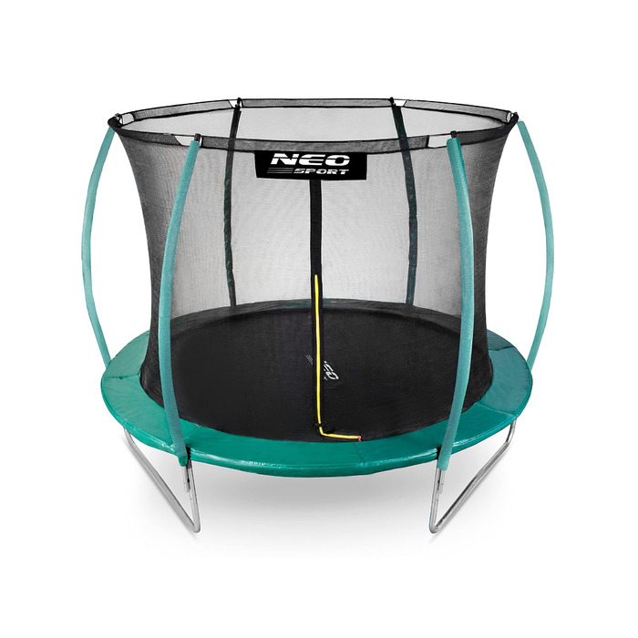 Батут для саду 244 см, комплект з сіткою безпеки, драбиною та захисною кришкою для пружин
