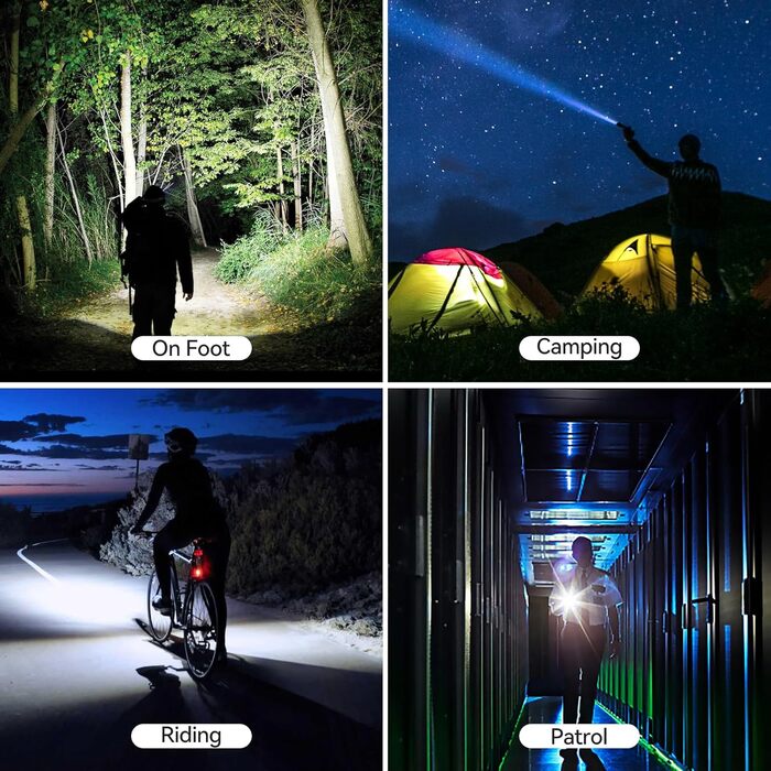 Ліхтар налобний LED Gearlite 10000 Lumen, 3 режими, водонепроникний IP65, Zoom, для кемпінгу, туризму, надзвичайних ситуацій