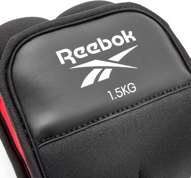 Напульчники з вагою для ніг, 1.5 кг, Neopren, чорний/червоний, для фітнесу та силових тренувань