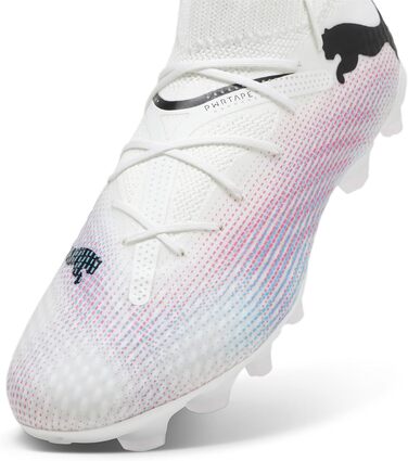 Дитячі футбольні бутси PUMA Future 7 Pro Fg/Ag Jr - біло-чорно-рожеві, 28 EU