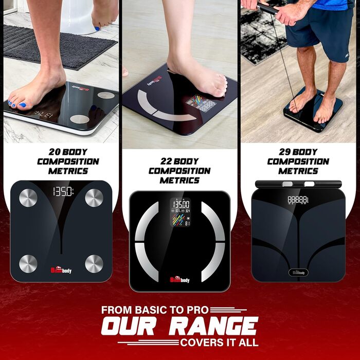 Інтелектуальна вага Bisonbody Smart Digital Body Scale – вимірювання 29 показників здоров'я, для фітнес-ентузіастів, міцна скляна платформа, 8 датчиків, підключення до смартфону