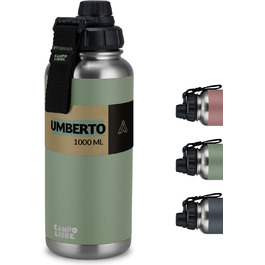 Термос пляшка Campo Libre Umberto I Premium, нержавіюча сталь, 400 мл, ізольована, для води та газованих напоїв, герметична, підходить для посудомийної машини, колір Deep Grey