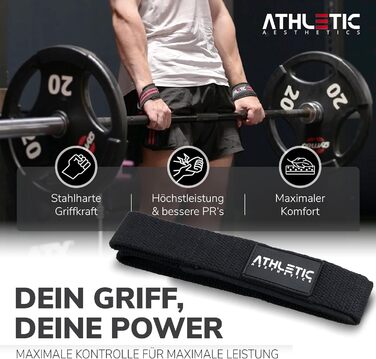Ремені для підйому тягарів Athletic Aesthetics - Професійні ремені для силових тренувань, бодібілдингу та важкої атлетики (з підкладкою) - 60 см, для жінок та чоловіків (Чорний 2.0)