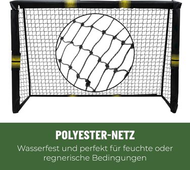 Футбольні ворота Umbro 180x120x60 см металеві для саду, дітей і дорослих, чорні/жовті, для тренувань, для вулиці та приміщення