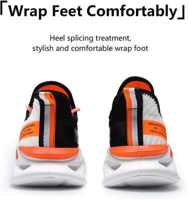 Чоловічі кросівки Ahico для бігу, фітнесу та крос-тренінгу. Slip-On, білі з помаранчевим, 42.5 EU