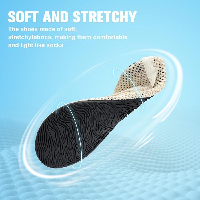 Водні шльопанці WateLves: чоловічі та жіночі, для плавання, пляжу та басейну. Швидка сушка, дихаючі, сітка, бежеві, 40/41 EU