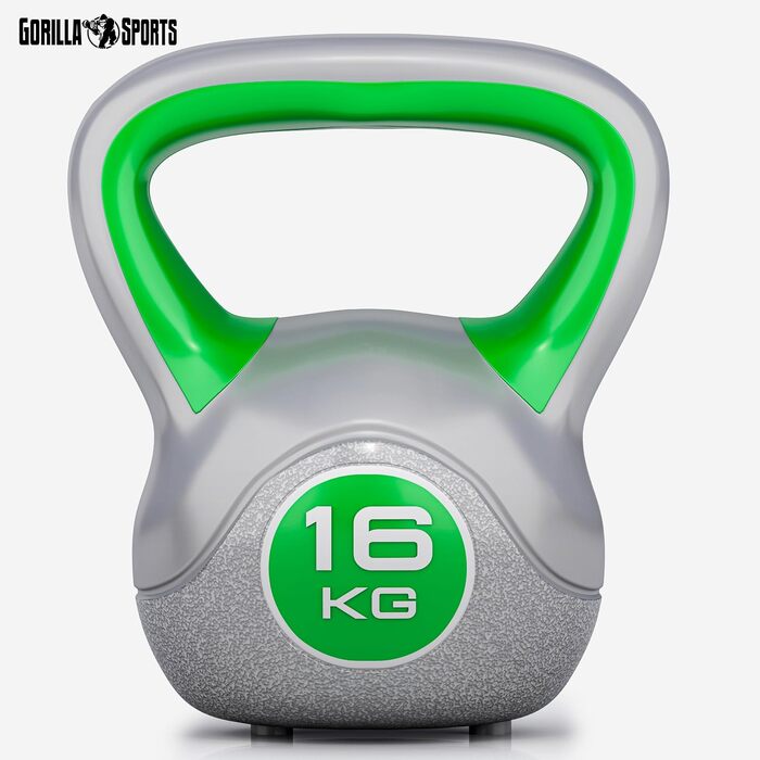 Кетлбел GORILLA SPORTS® 2-20 кг - вага для фітнесу, тренувань, з пластиковою підставкою (окремо/набір)