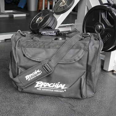 Чоловіча спортивна сумка Brachial Premium, водовідштовхувальна, з відділенням для взуття, ременем для перенесення, чорна, розмір M – дорожня сумка для спортзалу