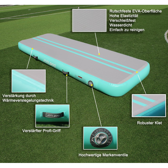 Гімнастичний надувний мат Air Tumbling Matte з електричним насосом, 200х100х10 см, для дому, спортзалу, йоги, фітнесу, челедингу, різних розмірів (2 м, 3 м, 4 м, 5 м, 6 м)