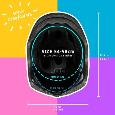 Дитячий велосипедний шолом Crazy Safety з USB-ліхтарем, регульований, для дітей 6-12 років, для велосипеда, скейтборду, роликів, розмір 54-58 см, синьо-білий