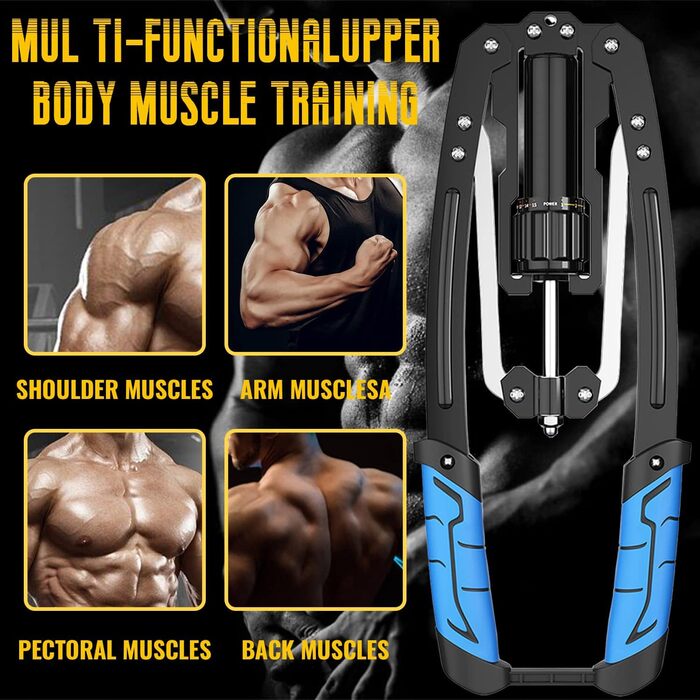 Гідравлічний тренажер для пресу та грудей LEJIEYIN Power Twister, 10-200 кг, для дому, синій