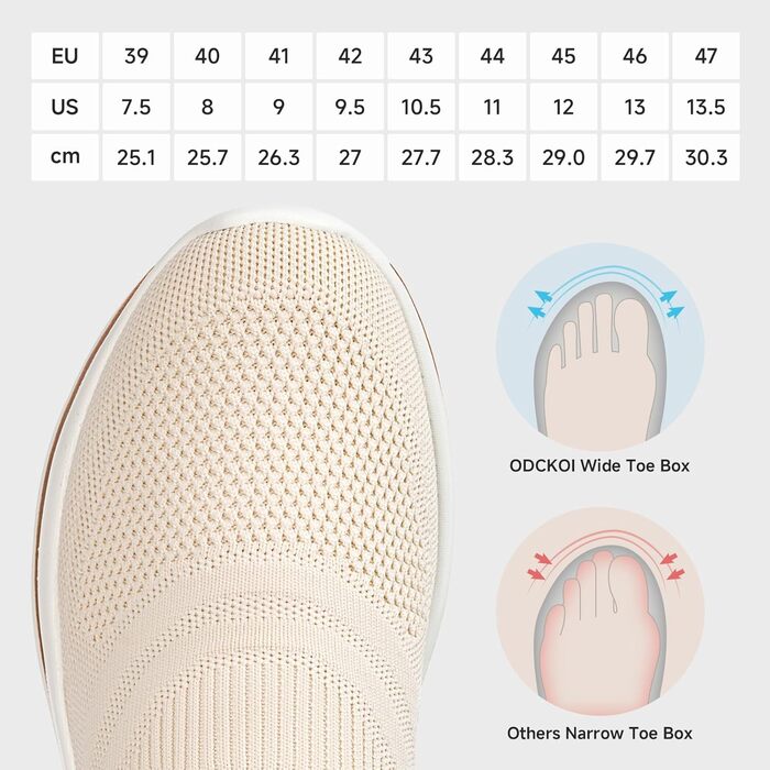 Чоловічі сліпони без шнурівків: спортивні кросівки для бігу та прогулянок (Бежевий, 44 EU)