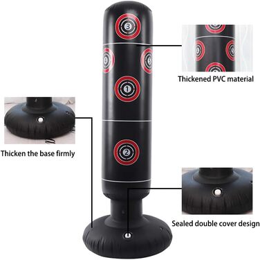 Боксерський мішок Boxsack 160cm, самостійний надувний мішок для боксу, кікбоксингу, ММА, Муай Тай, фітнесу та зняття стресу B/160