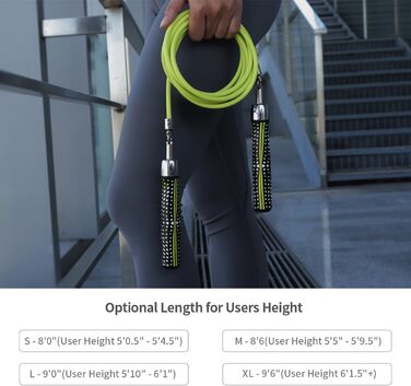 Стрибкове канат HEREROPE для швидкості, кардіо, боксу та тренувань. Канат зі сферичним підшипником, зручна та ергономічна ручка, не заплутується. Підходить для чоловіків та жінок. Довжина 8'4 (для зросту 164-175 см).