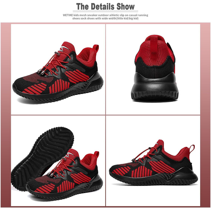 Дитячі кросівки VITIKE для хлопчиків та дівчаток, 37 EU, рожево-чорні