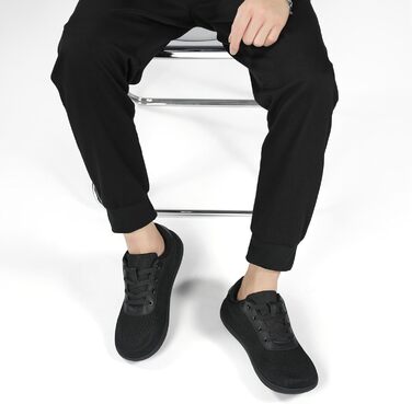 Кросівки для бігу Barfußschuhe: чоловічі та жіночі, зручні, дихаючі, з широкою передньою частиною, антиковзкі, чорні, 43 EU