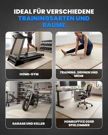 Набір захисних пазл-килимків для підлоги unycos (12/20/28 шт), 30x30x1 см, протиковзкі мати для тренажерного залу, фітнесу та йоги, водонепроникні, білі