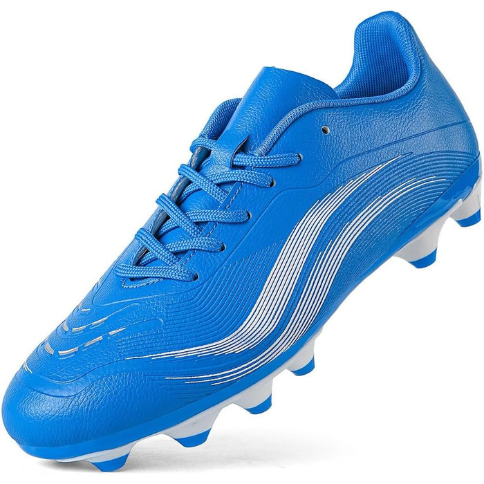 Футбольні бутси для чоловіків та хлопчиків, шипована підошва, мікрофібра, для штучного газону, білі та червоні, розмір 35 EU, блакитні