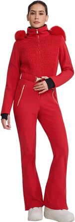 HOTIAN Комплект для сноубордингу та лижного спорту (комбінезон), водонепроникний, вітронепроникний, червоний, M