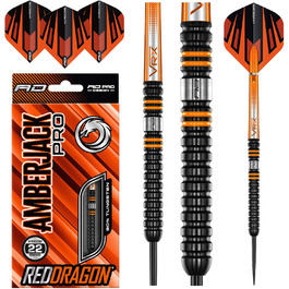 Преміум-набір вольфрамових дротиків RED DRAGON Amberjack Pro Series з оперенням і стрижнями
