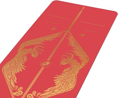 Liforme Zodiac еко-йога-мат світового класу з унікальною системою вирівнювання, біорозкладний, нековзний, Phoenix Red