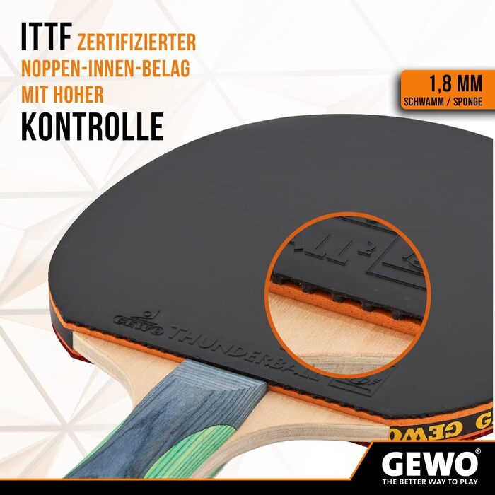 Ракетка для настільного тенісу Gewo Bat Champ Concave (конкавна ручка)