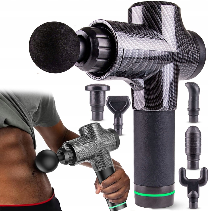 Перкусійний масажер для тіла та спини Massage Gun: професійний набір з 8 насадок