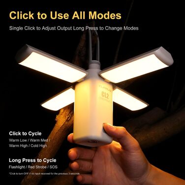 KLARUS CL2 Багатофункціональний кемпінговий ліхтар, 10000 mAh, 750 люмен, 8 режимів, IPX5, для кемпінгу, риболовлі, туризму