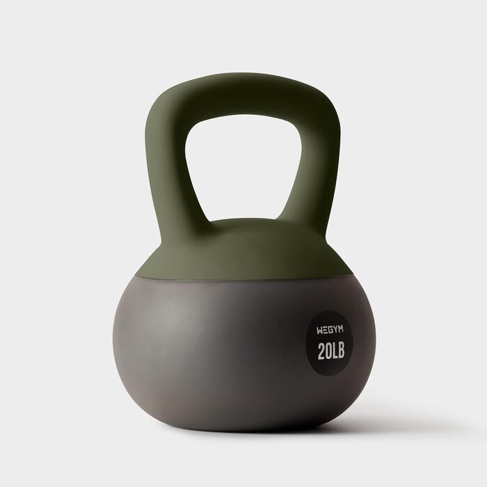М'які гирі WEGYM з важкої сталі, наповнені піском, для силових тренувань і фітнесу вдома, протиударні, для зміцнення м'язів та кора, колір Forest