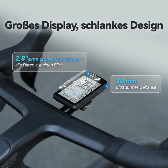 Велокомп'ютер CYCPLUS GPS ANT+ Bluetooth 5.0, 2.8