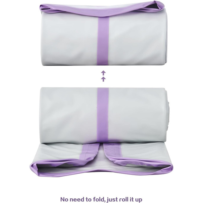 Гімнастичний мат Air Track для тумблінгу та йоги з електричним насосом, водонепроникний та протиковзний, фіолетовий (300x100x10 см)