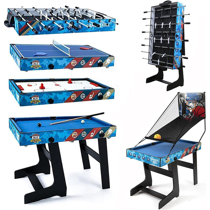 Набір багатофункціонального ігрового столу HLC 5 в 1: більярд, теніс, футбол, хокей, баскетбол. Інтерактивний набір для дітей, ідеальний подарунок на свята.