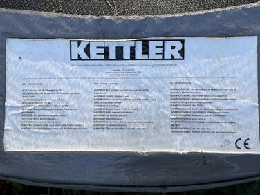 Трамплін Kettler Outdoor Jump 244 з сіткою безпеки, діаметром 244 см, для саду, стійкий до погодних умов, з захисним обідком та сходами, максимальне навантаження 100 кг (сірий)