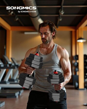 Набір гантелей SONGMICS з підключенням, шестигранна форма, 10-40 кг, для фітнесу та силових тренувань вдома та в залі