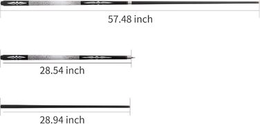 Більярдні кийки Dysdensa з фібергласу та графіту, 147 см, вага 510-595 г