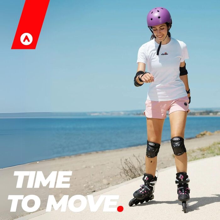 Ковзани жіночі ATTABO Bliss, 37-42 EU, регульовані, з алюмінієвою пластиною та колесами 80 мм, PU-підшипники ABEC-7