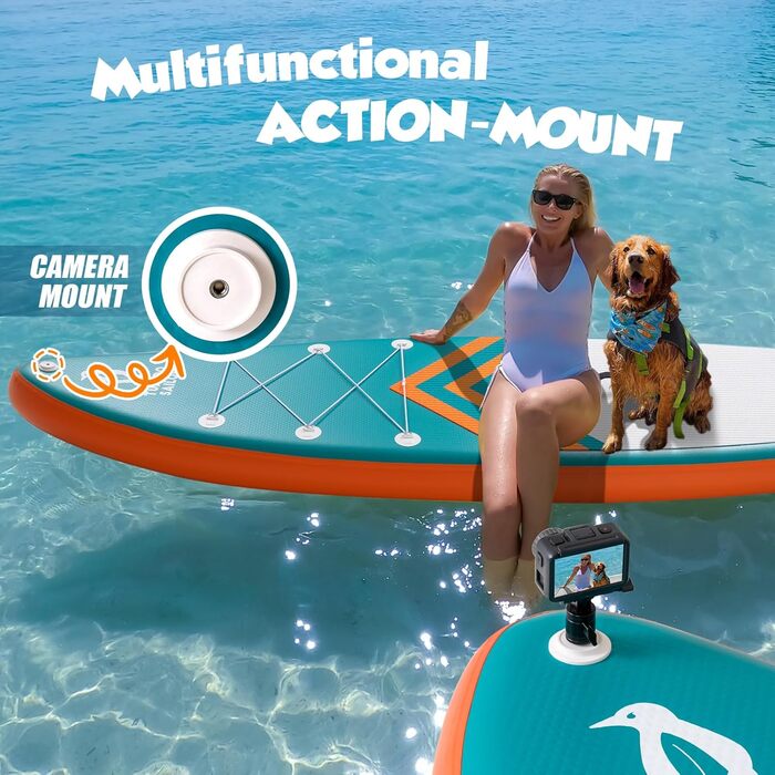 Надувний SUP борд Tuxedo Sailor Stand Up Paddle Board з аксесуарами, для дорослих та підлітків, блакитний та жовтий (зелений та помаранчевий)