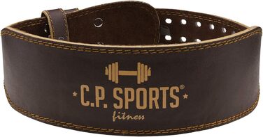 Шкіряний пояс для важкої атлетики C.P. Sports XXS-6XL, коричневий, універсальний, для бодібілдингу, пауерліфтингу, фітнесу, чоловічий та жіночий, з м'якою підкладкою
