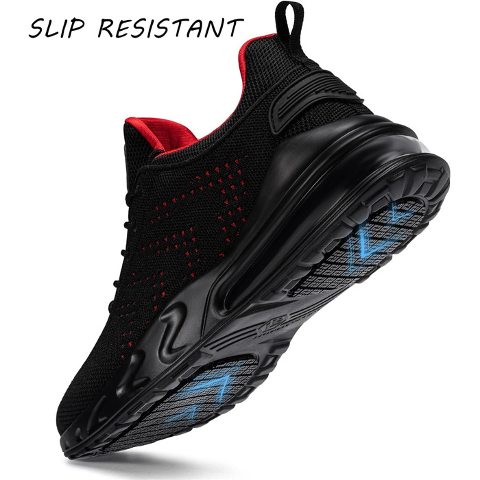 Водонепроникне взуття LARNMERN: спортивне, для бігу, кухарське, повсякденне, фітнес (46 EU, чорний/червоний)