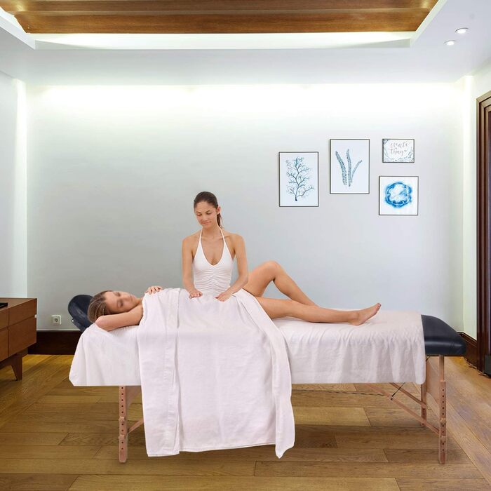 Професійний масажний стіл FRANKYSTAR для косметологів та фізіотерапевтів, 3 зони, чорний PU-пластик, дерев'яно-сталеве складне шасі, з сумкою