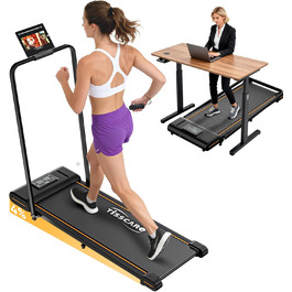 Біговий доріжка TISSCARE для дому та офісу: тиха модель з регулюванням нахилу, LED-дисплеєм, вагою до 130 кг та ручкою підтримки